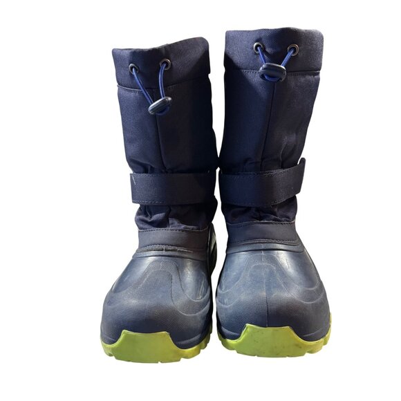 Kids Insulated Winter Snow Boots Drawstring Closure Size 3 Rubber Sole Thermolit - Picture 2 of 8